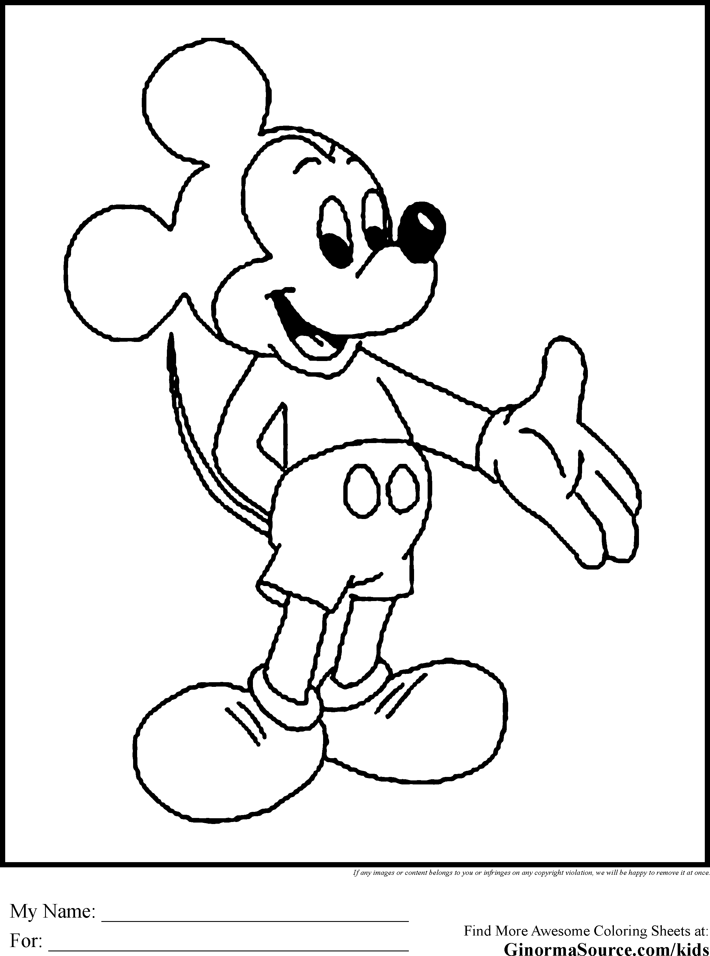 76 Free Mickey Mouse Coloring Pages for Kids Printable 1