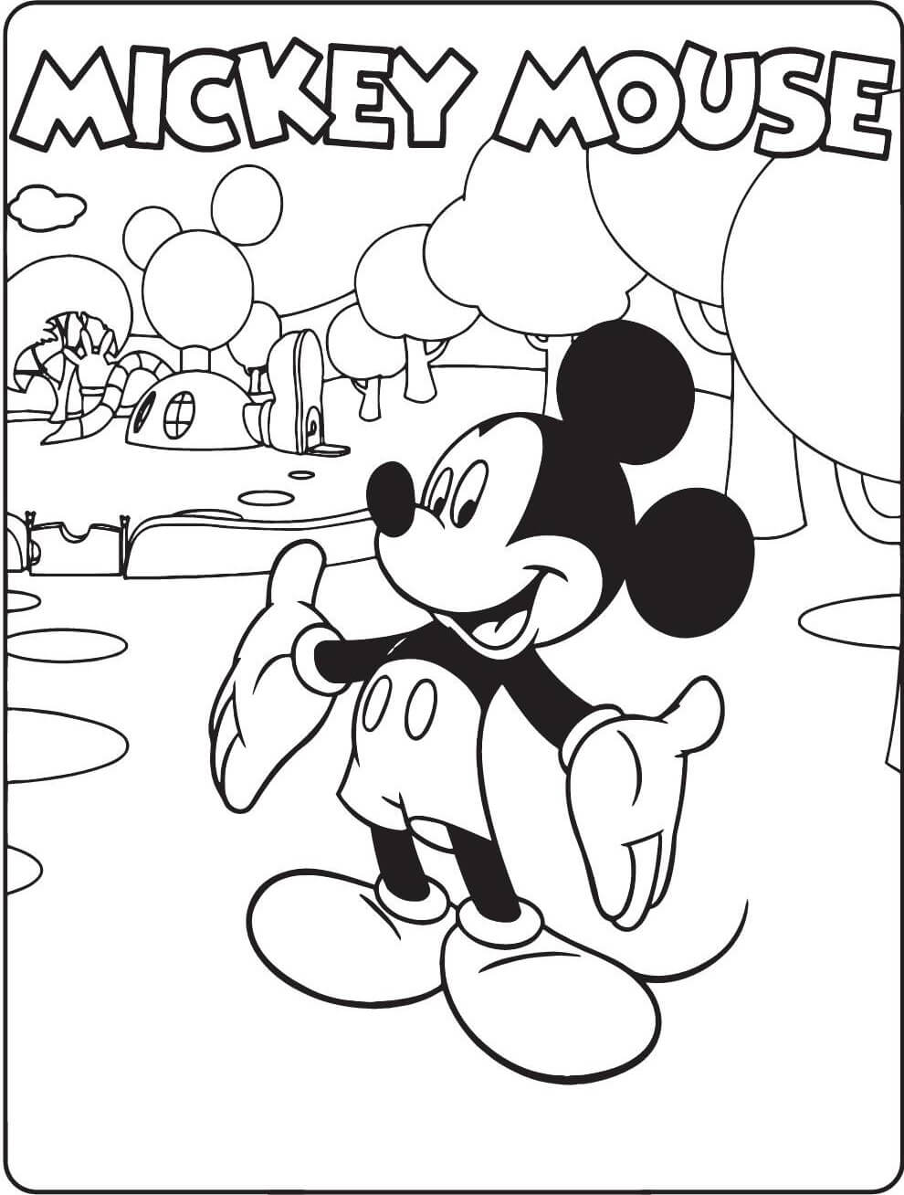 76 Free Mickey Mouse Coloring Pages for Kids Printable 37