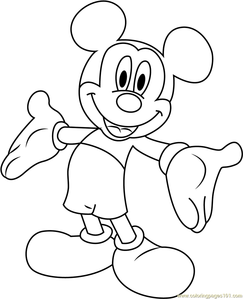 76 Free Mickey Mouse Coloring Pages for Kids Printable 8