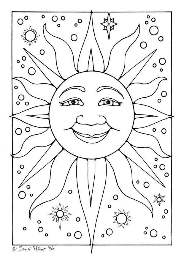 87 Sun Coloring Pages for Kids Printable 2