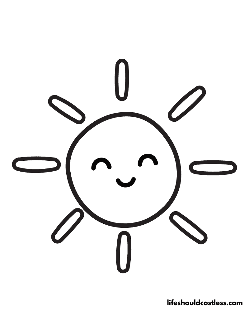 87 Sun Coloring Pages for Kids Printable 36