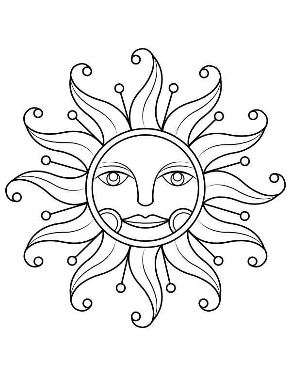 87 Sun Coloring Pages for Kids Printable 4