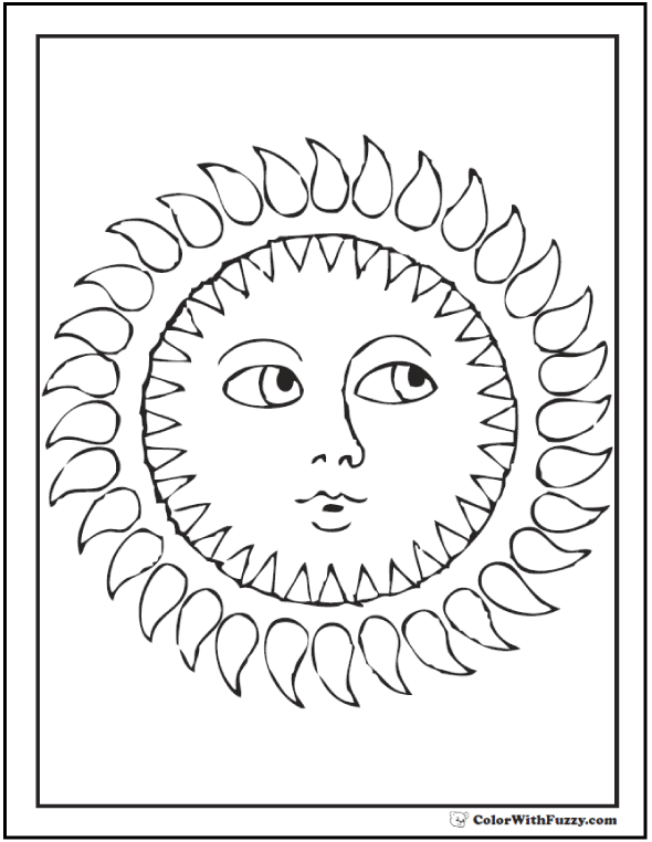 87 Sun Coloring Pages for Kids Printable 53