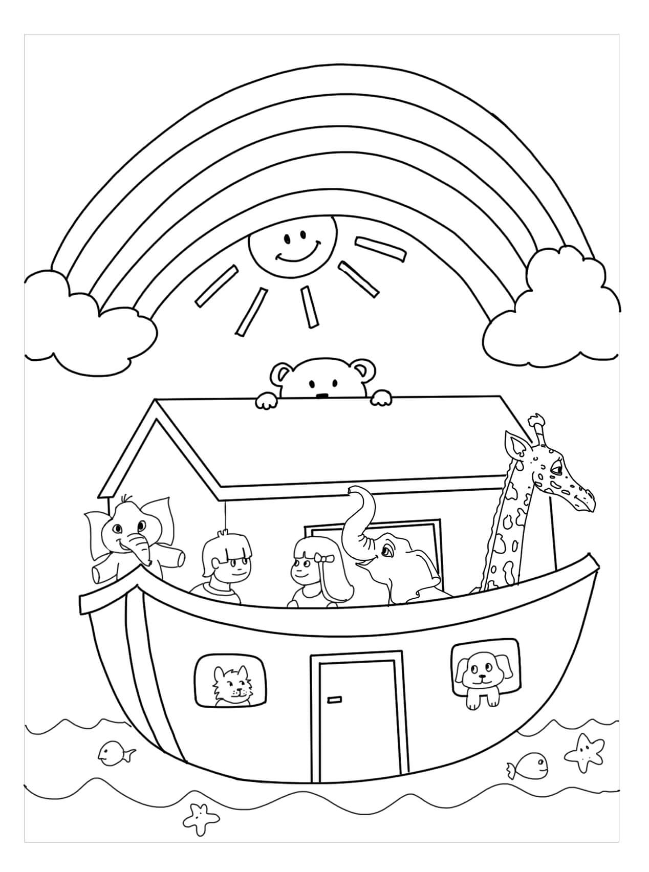 89 Noahs Ark Coloring Pages Printable 45