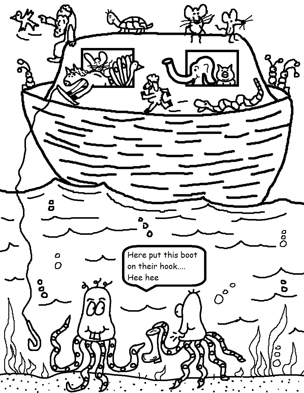 89 Noahs Ark Coloring Pages Printable 69