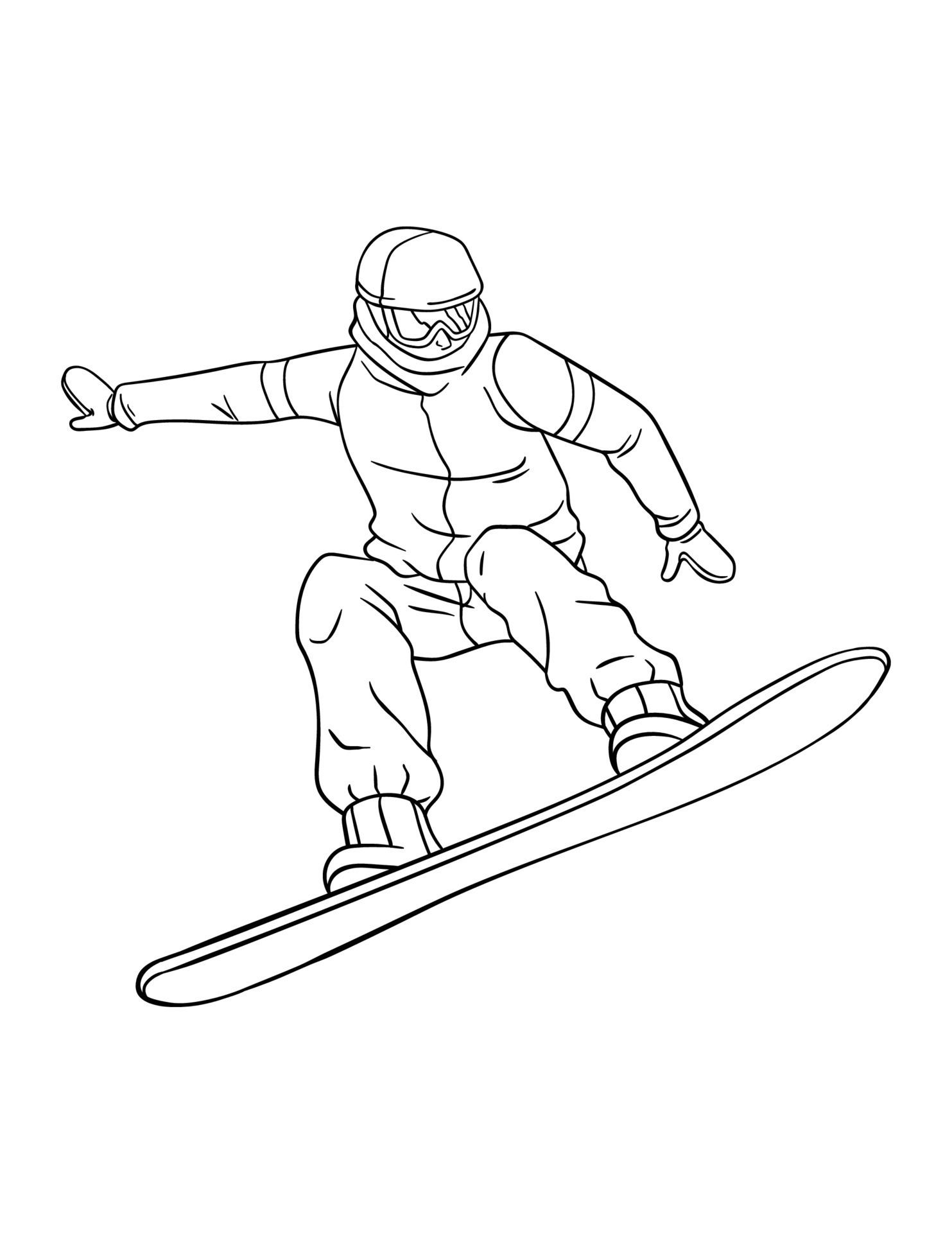 90 Snowboarding Coloring Pages Printable 1