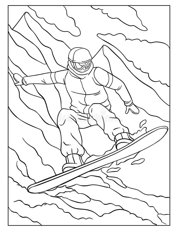 90 Snowboarding Coloring Pages Printable 14