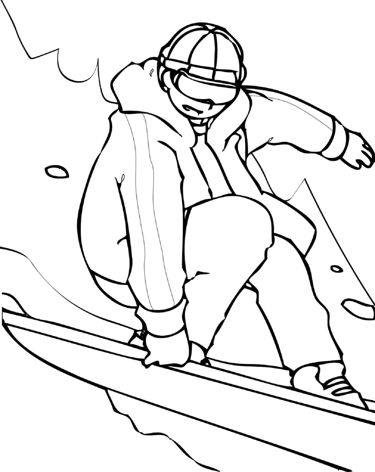 90 Snowboarding Coloring Pages Printable 19