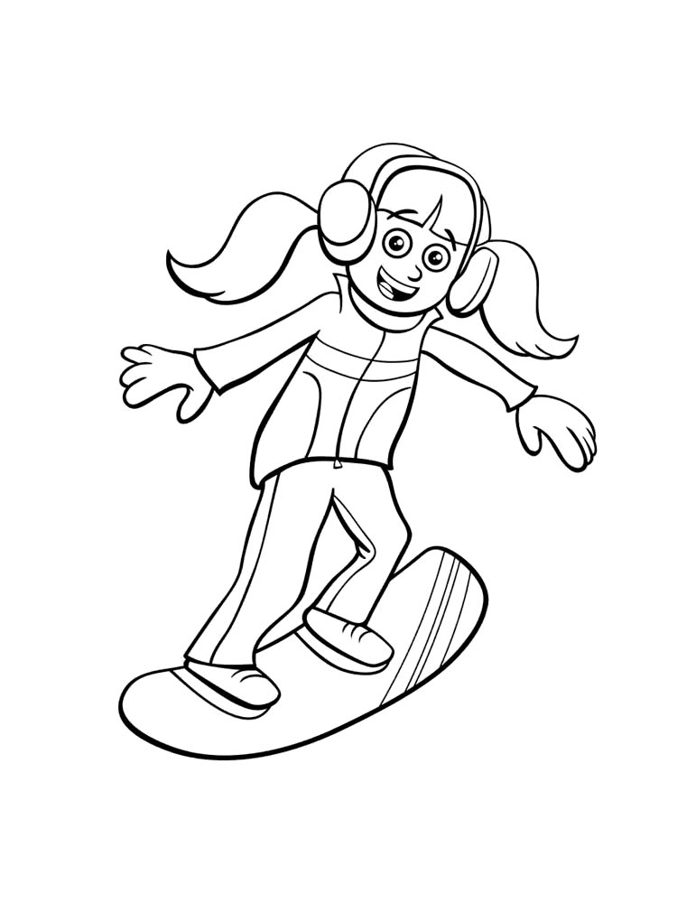 90 Snowboarding Coloring Pages Printable 23