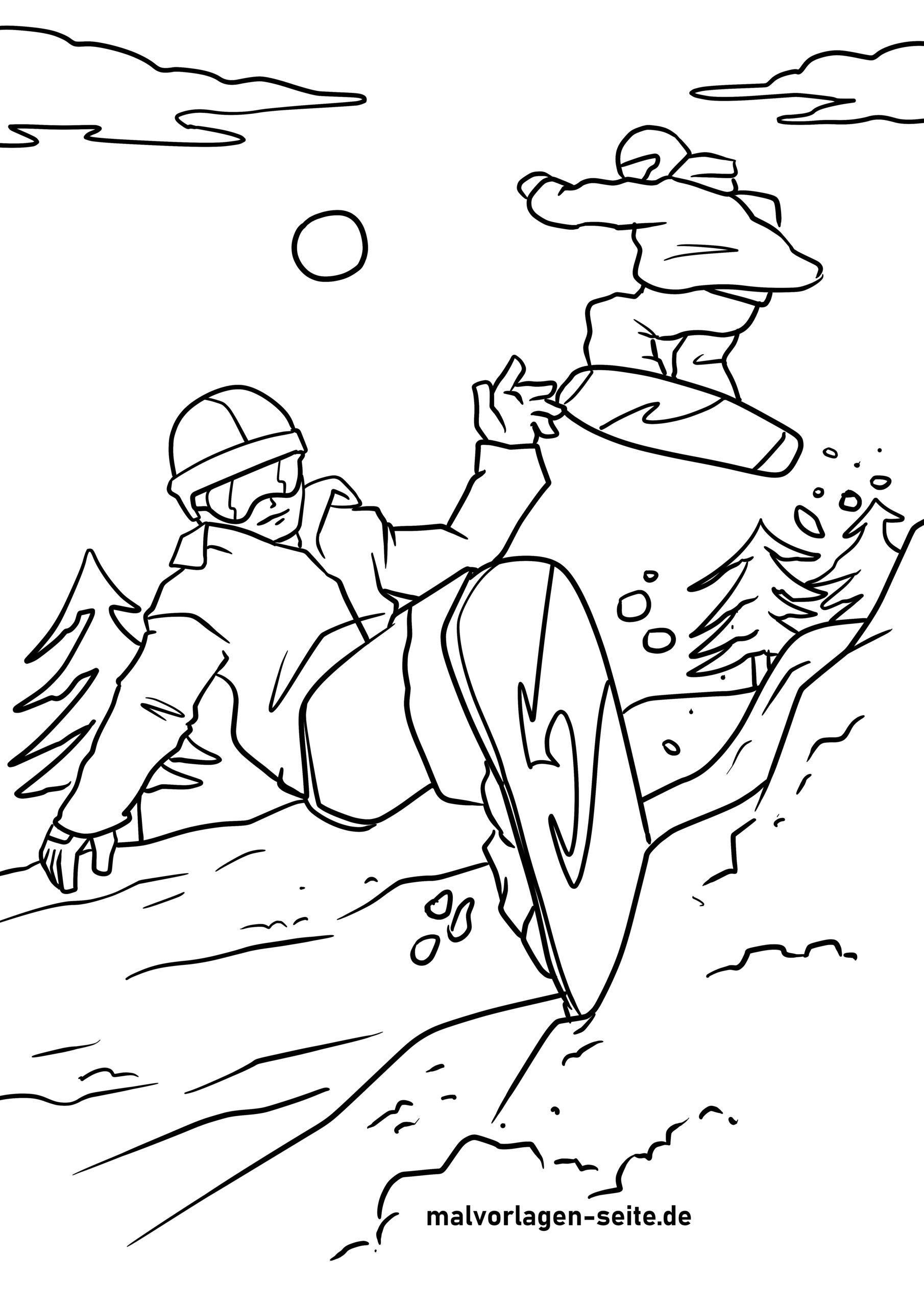 90 Snowboarding Coloring Pages Printable 29