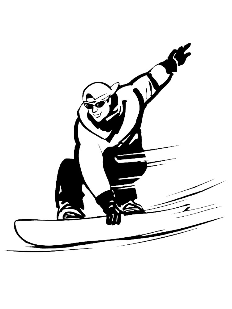 90 Snowboarding Coloring Pages Printable 3