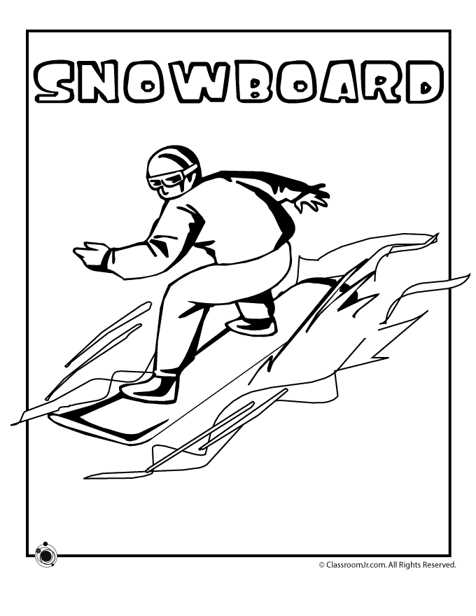 90 Snowboarding Coloring Pages Printable 32