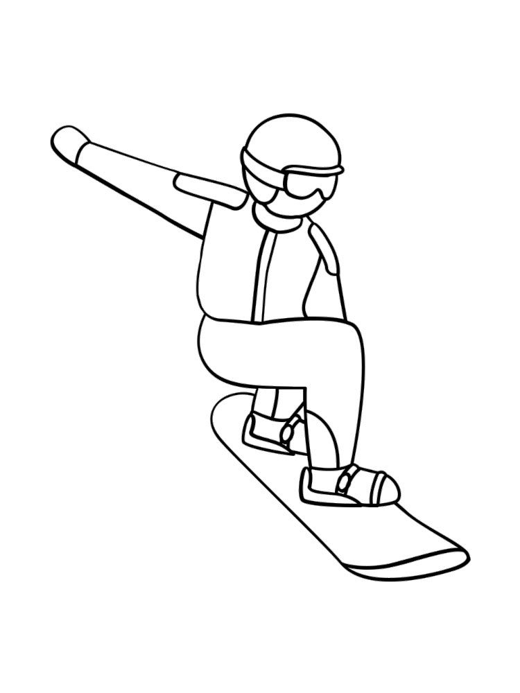 90 Snowboarding Coloring Pages Printable 34