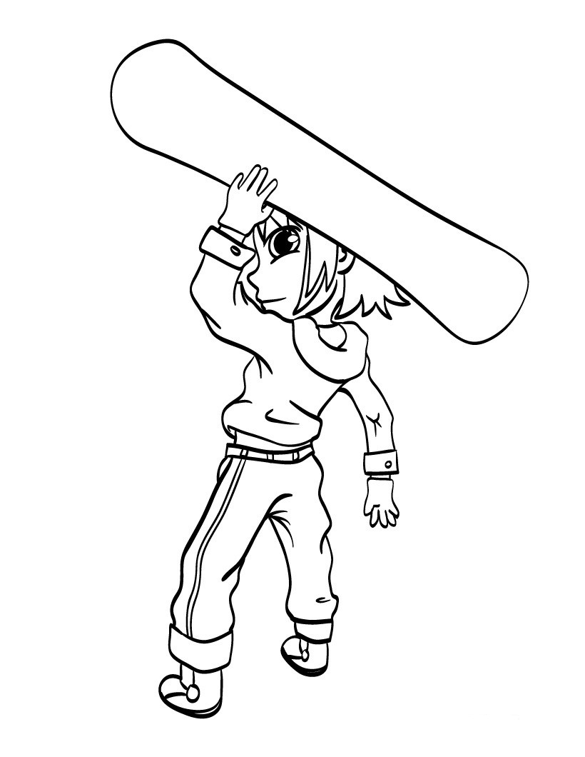 90 Snowboarding Coloring Pages Printable 42