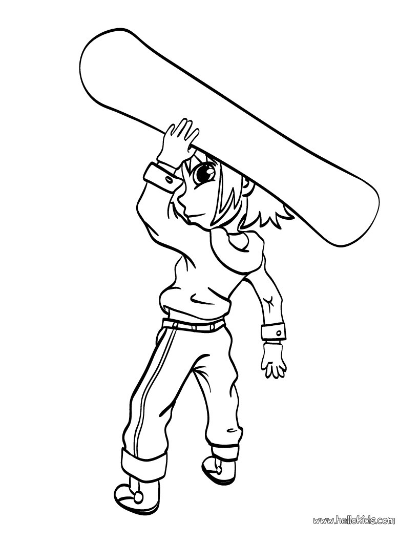 90 Snowboarding Coloring Pages Printable 44