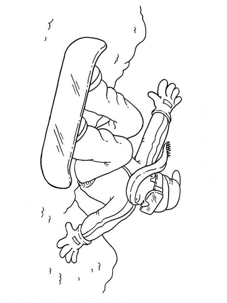 90 Snowboarding Coloring Pages Printable 48