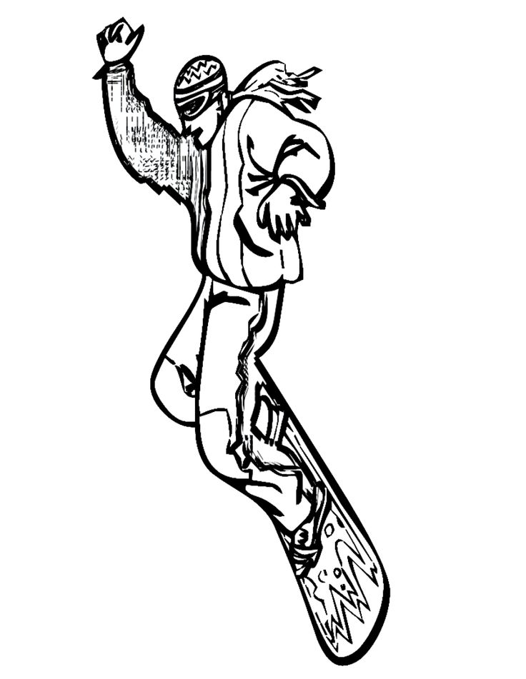 90 Snowboarding Coloring Pages Printable 50