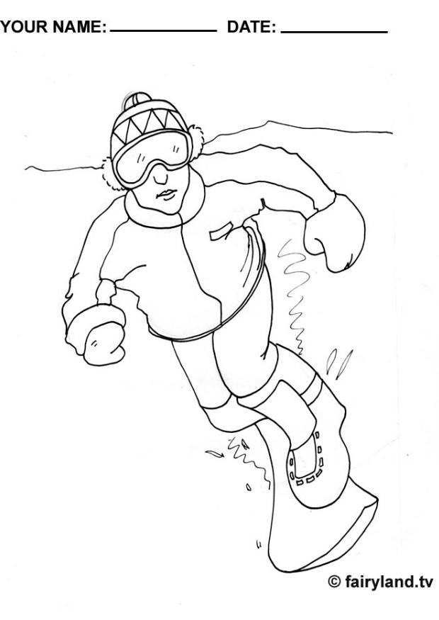 90 Snowboarding Coloring Pages Printable 53