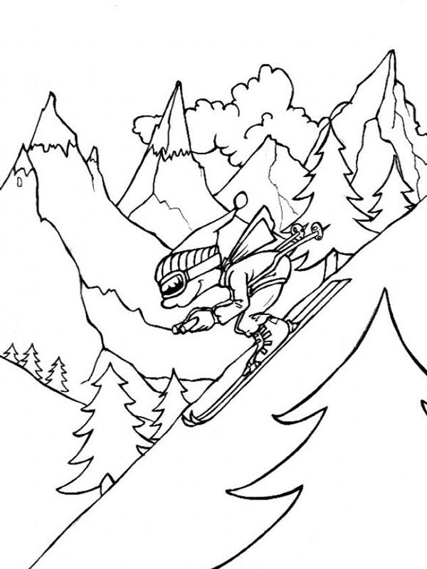 90 Snowboarding Coloring Pages Printable 54