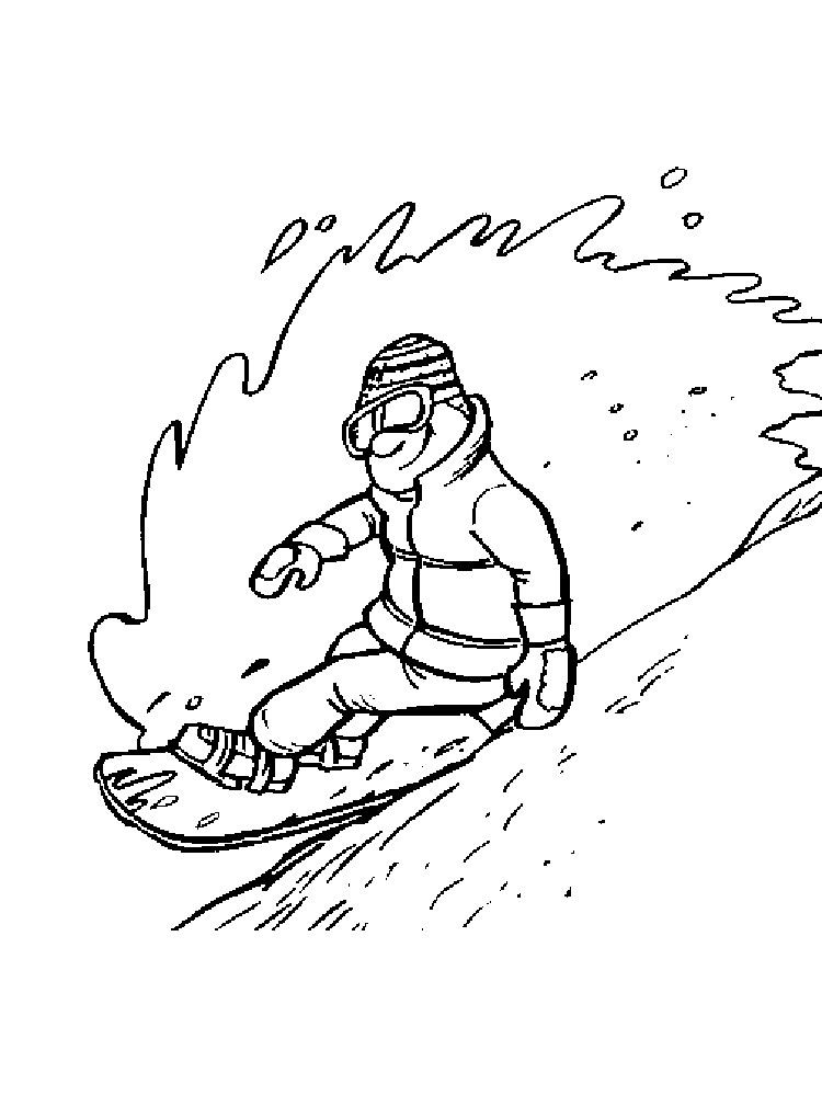 90 Snowboarding Coloring Pages Printable 61