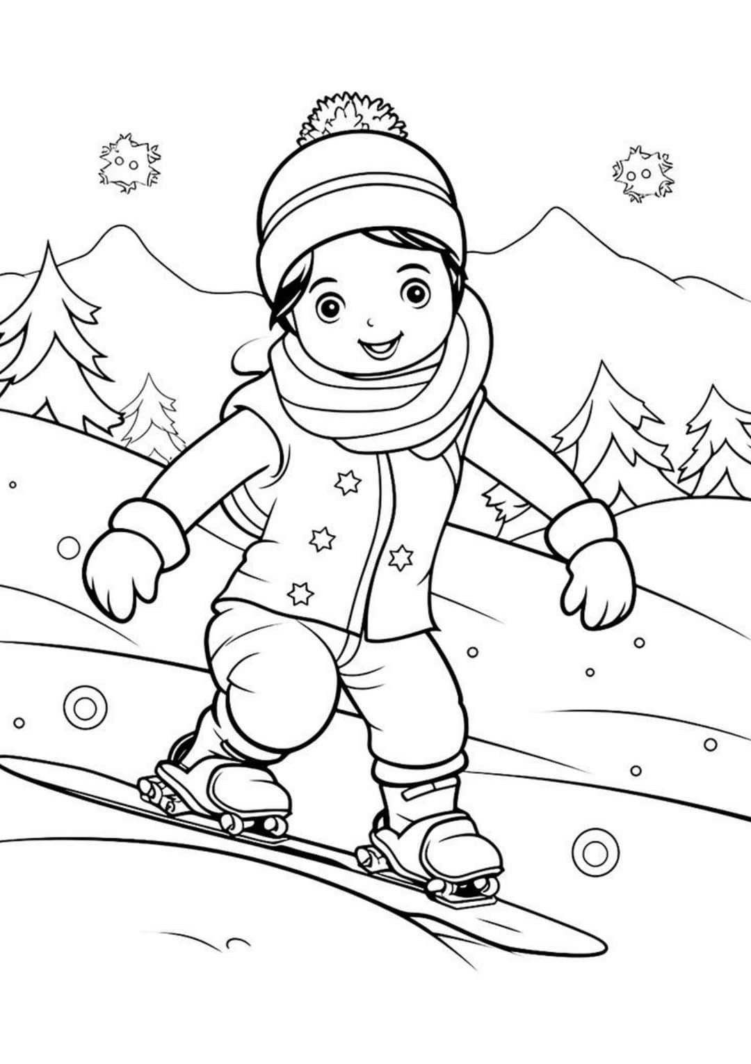 90 Snowboarding Coloring Pages Printable 67