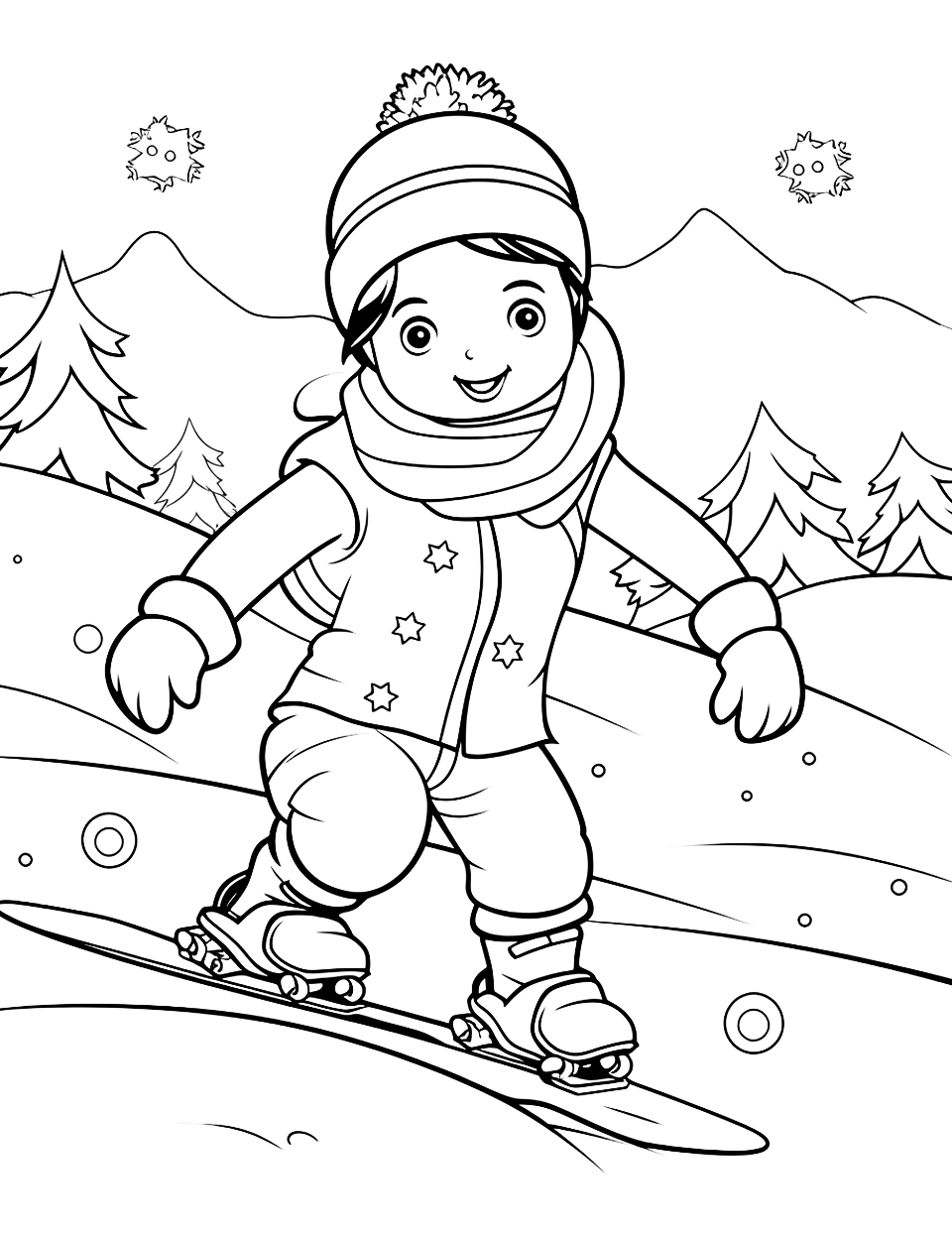 90 Snowboarding Coloring Pages Printable 69