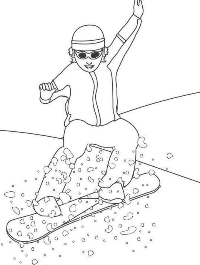 90 Snowboarding Coloring Pages Printable 74