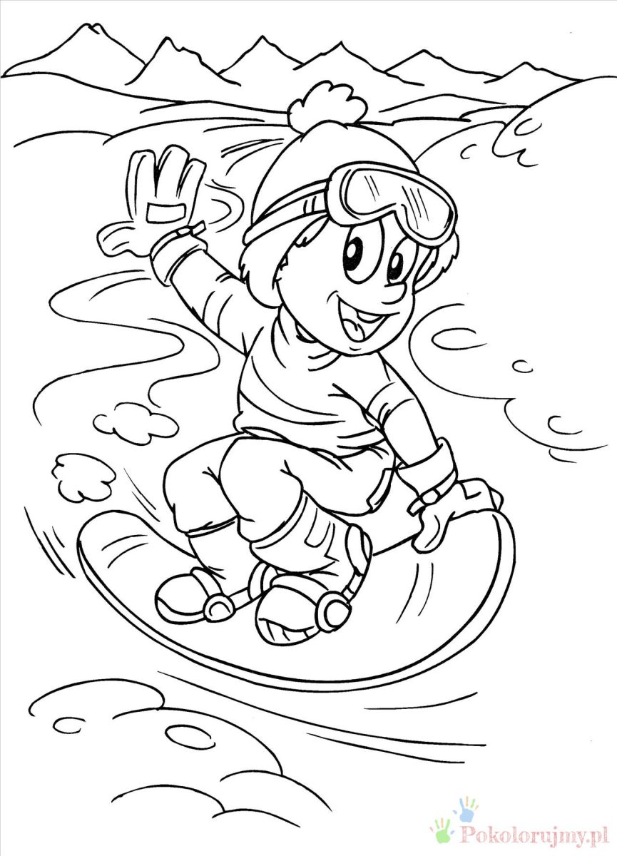 90 Snowboarding Coloring Pages Printable 78