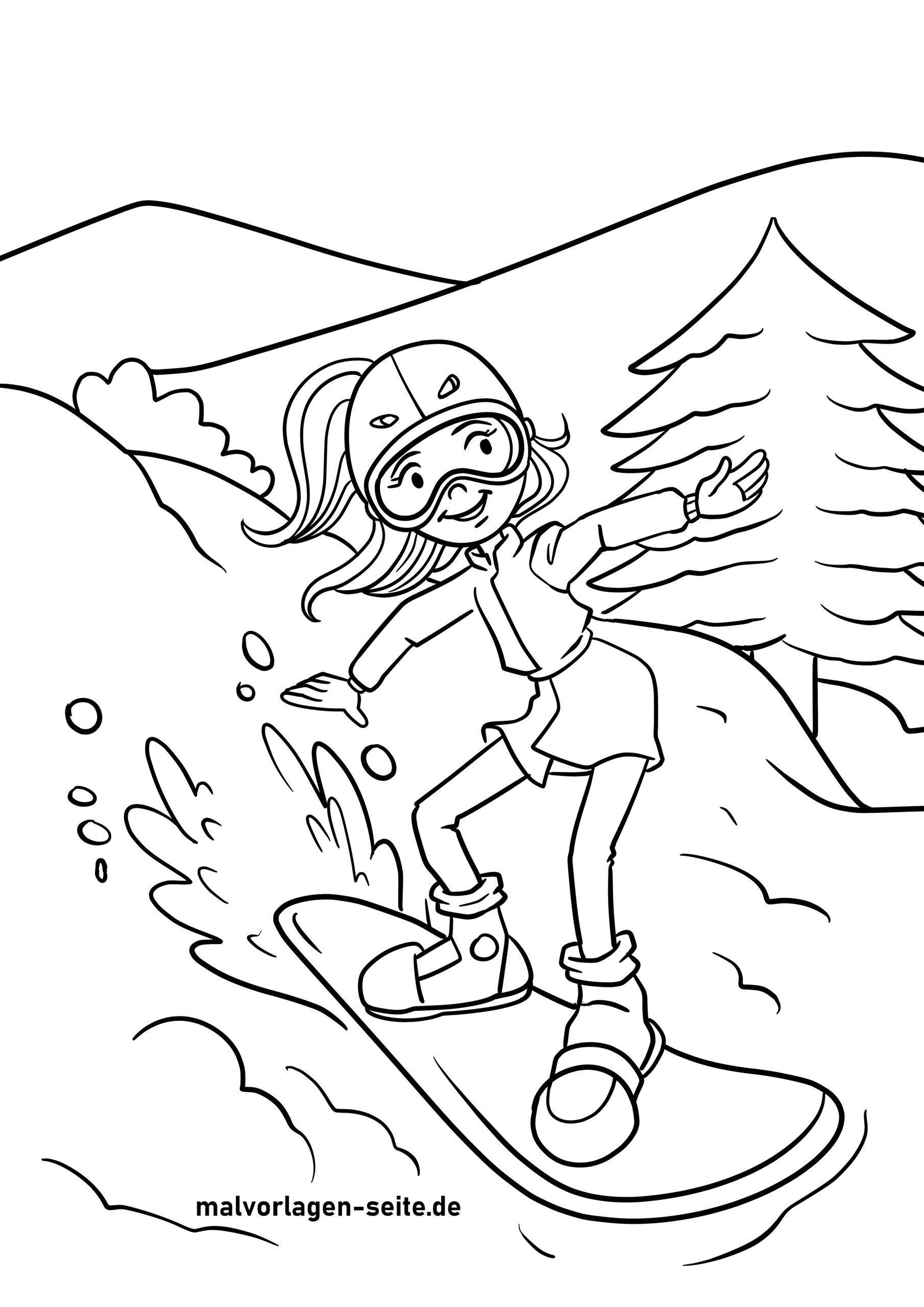 90 Snowboarding Coloring Pages Printable 82