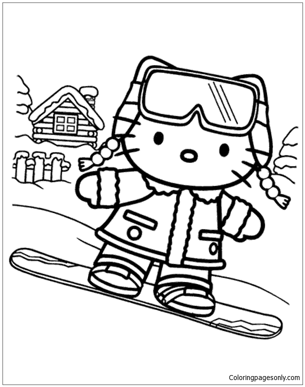 90 Snowboarding Coloring Pages Printable 90