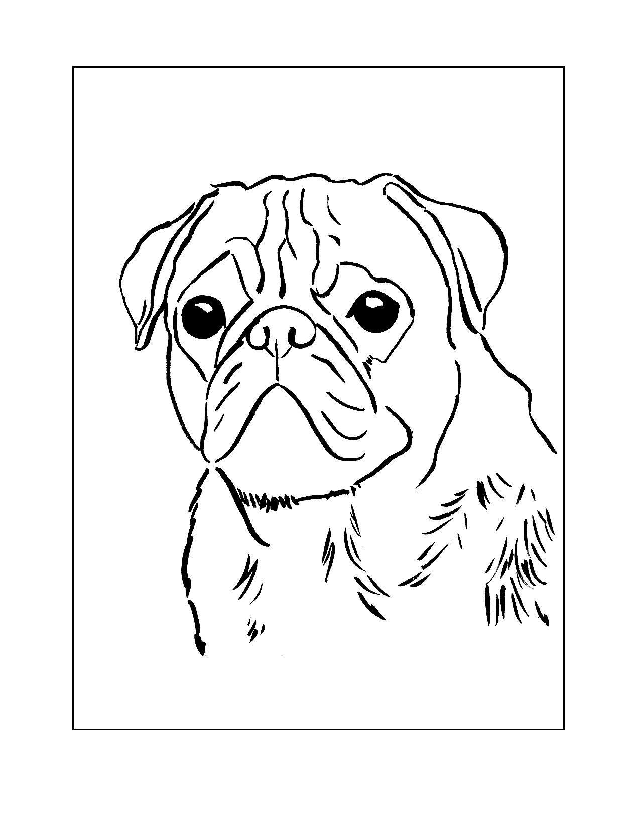 94 Cute Pug Coloring Pages Printable 14