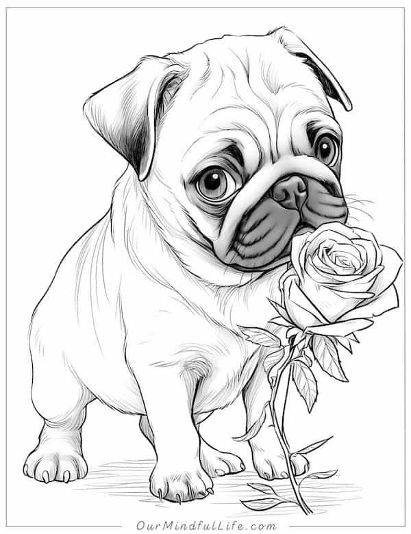 94 Cute Pug Coloring Pages Printable 2