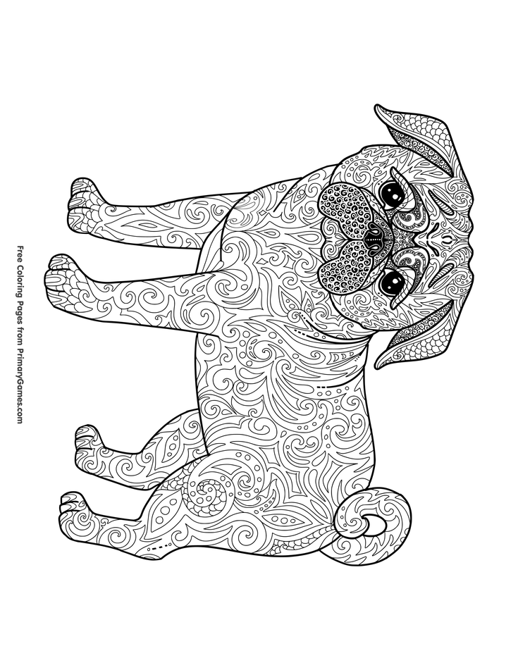 94 Cute Pug Coloring Pages Printable 20