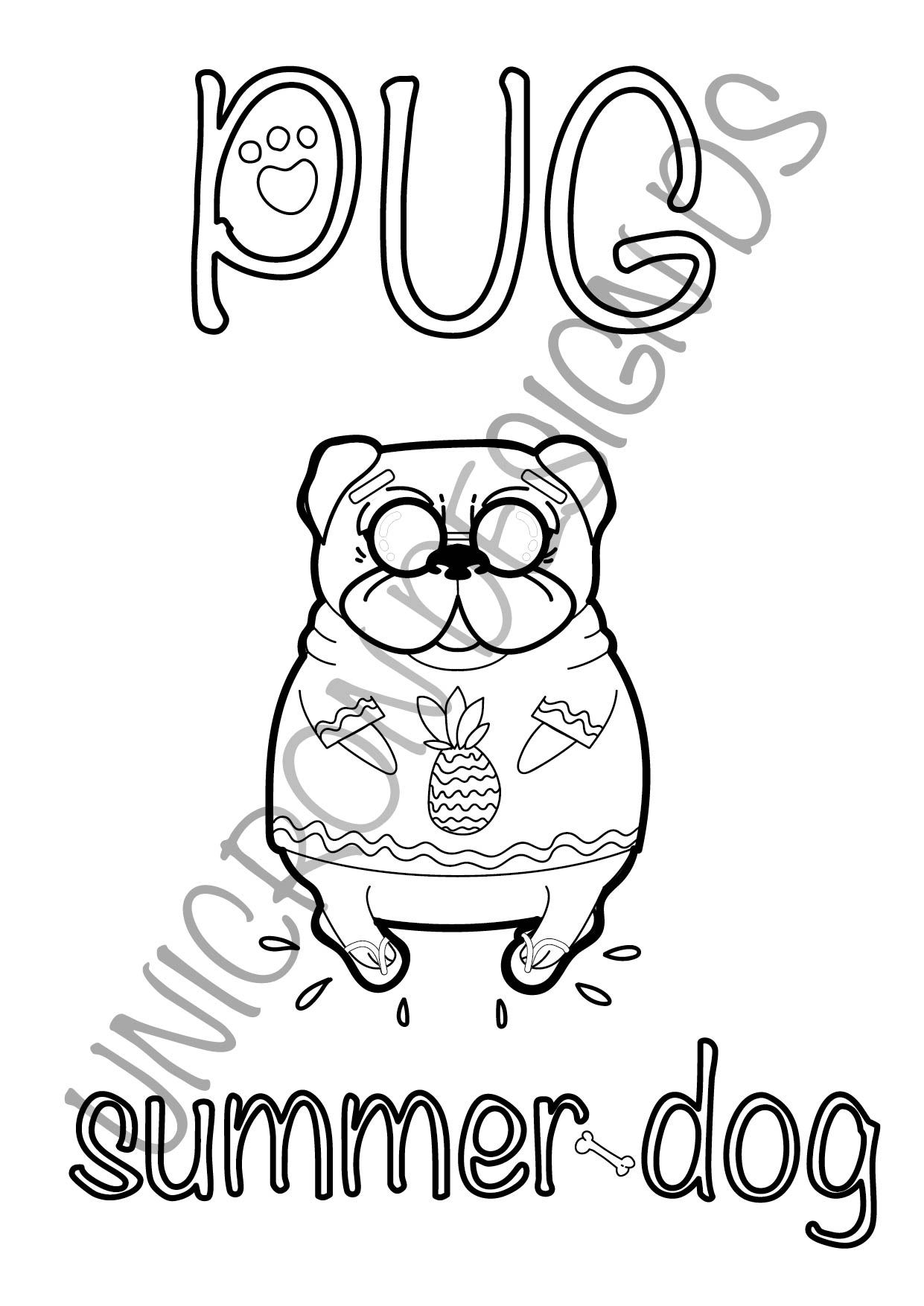 94 Cute Pug Coloring Pages Printable 28