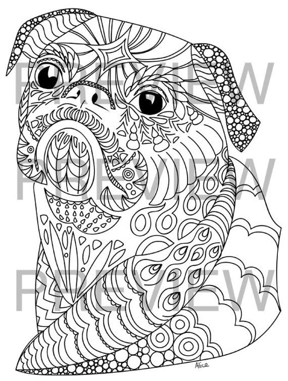 94 Cute Pug Coloring Pages Printable 29