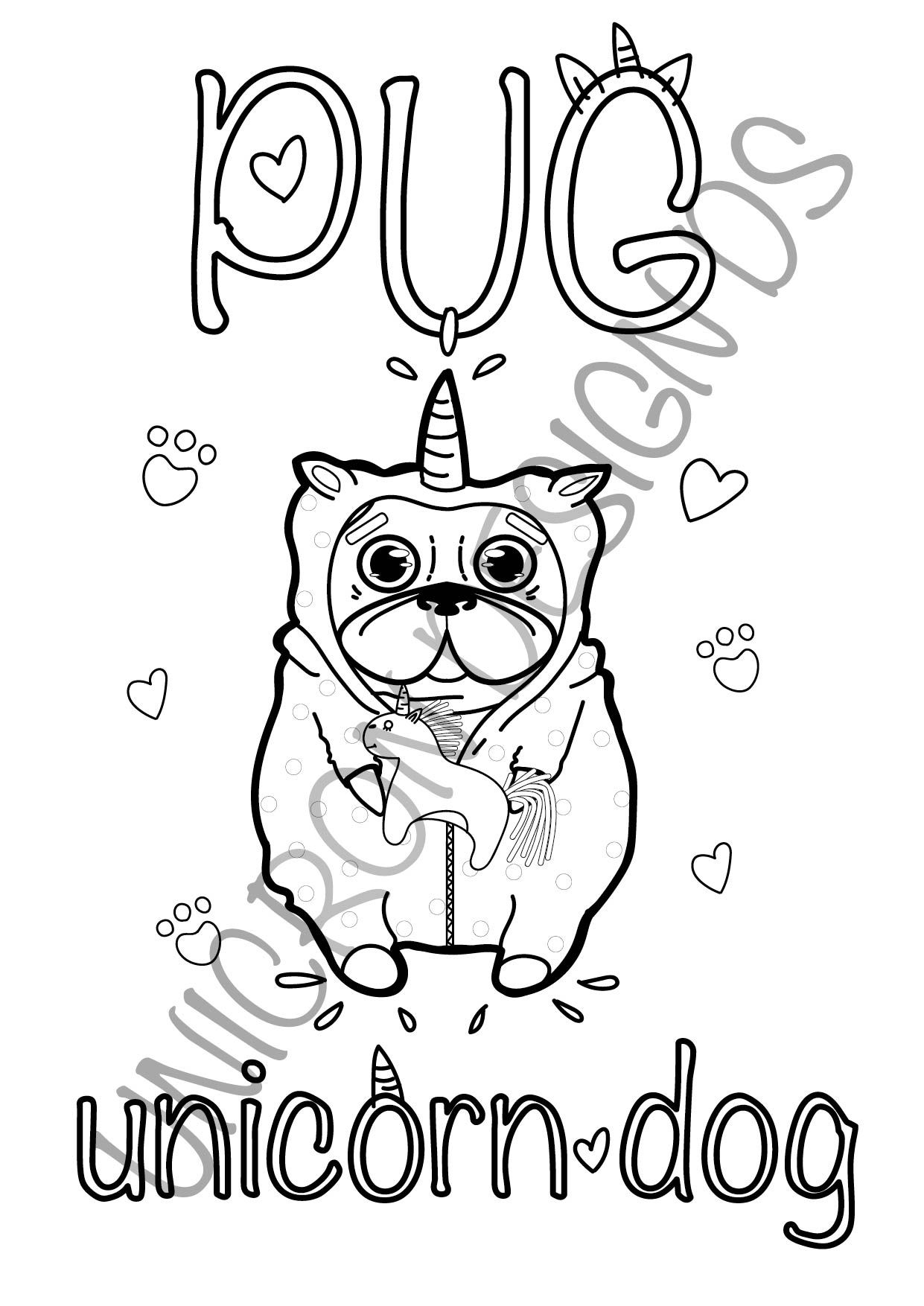 94 Cute Pug Coloring Pages Printable 31