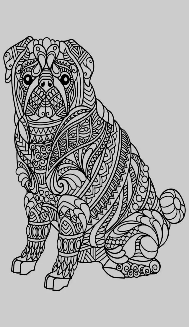 94 Cute Pug Coloring Pages Printable 37