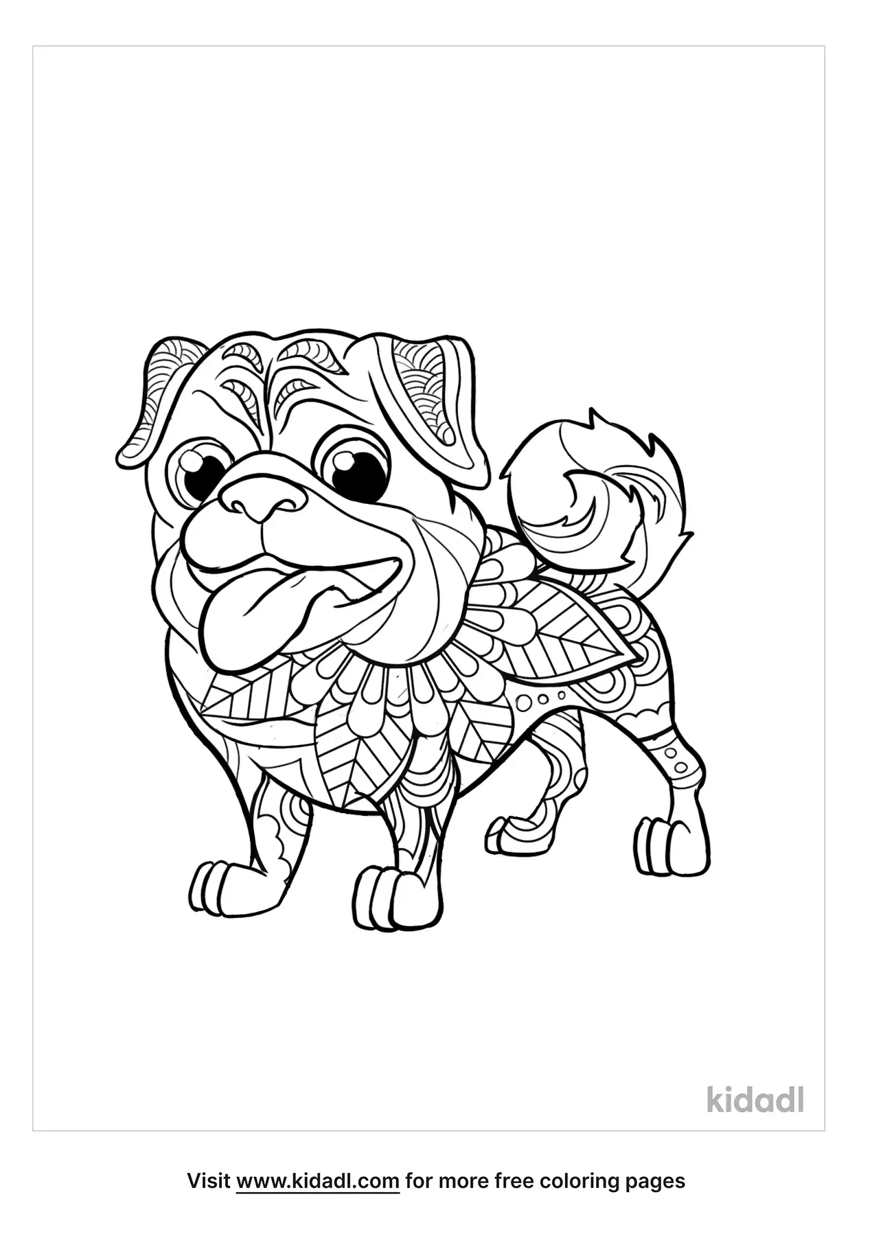 94 Cute Pug Coloring Pages Printable 38