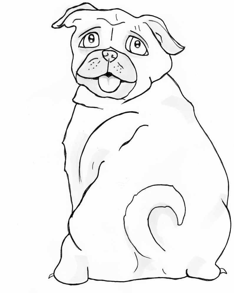 94 Cute Pug Coloring Pages Printable 43