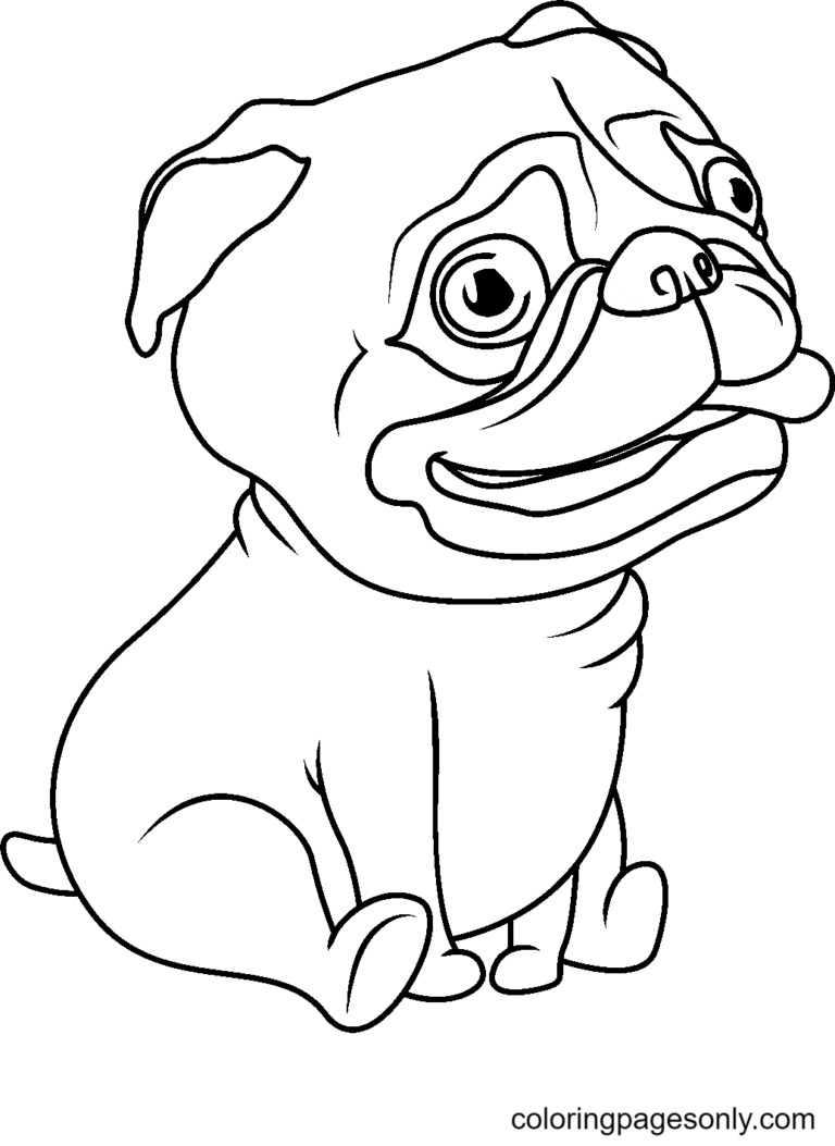 94 Cute Pug Coloring Pages Printable 44