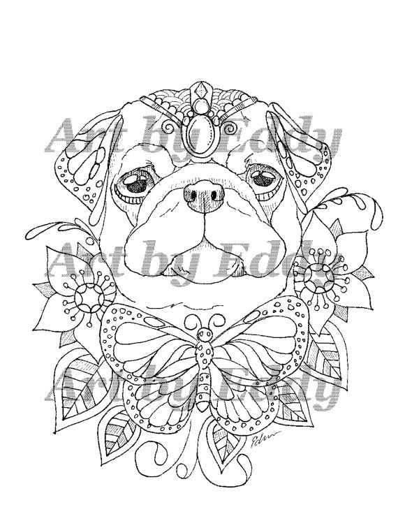 94 Cute Pug Coloring Pages Printable 45