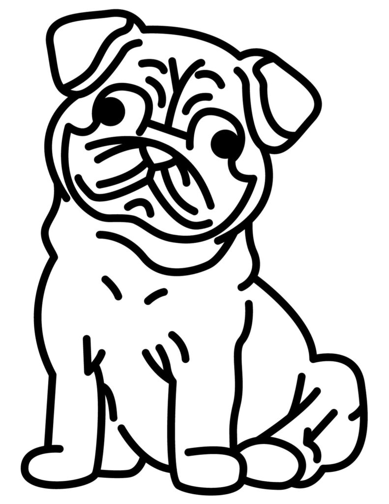 94 Cute Pug Coloring Pages Printable 57