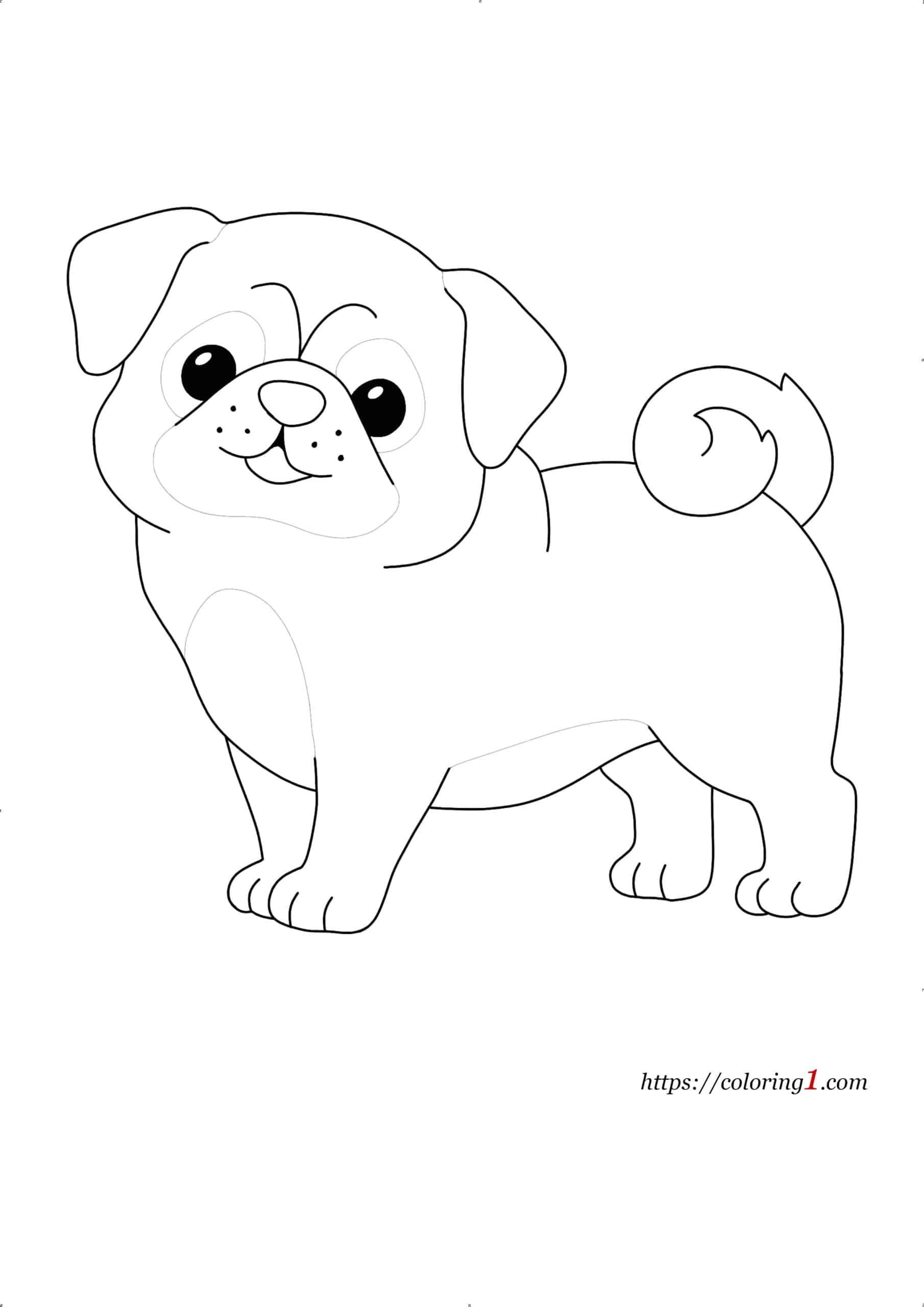 94 Cute Pug Coloring Pages Printable 58