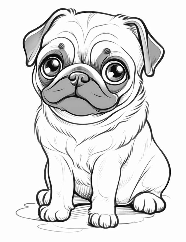 94 Cute Pug Coloring Pages Printable 6