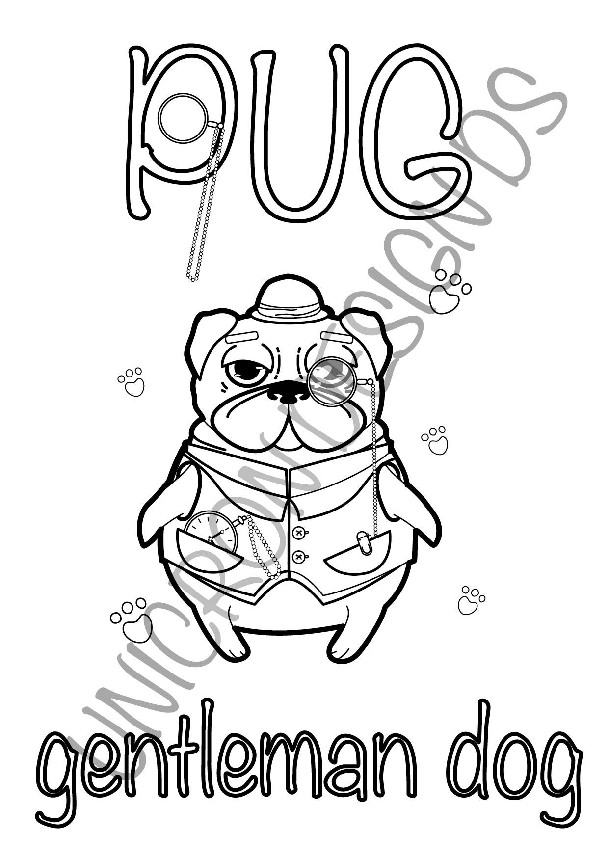 94 Cute Pug Coloring Pages Printable 69