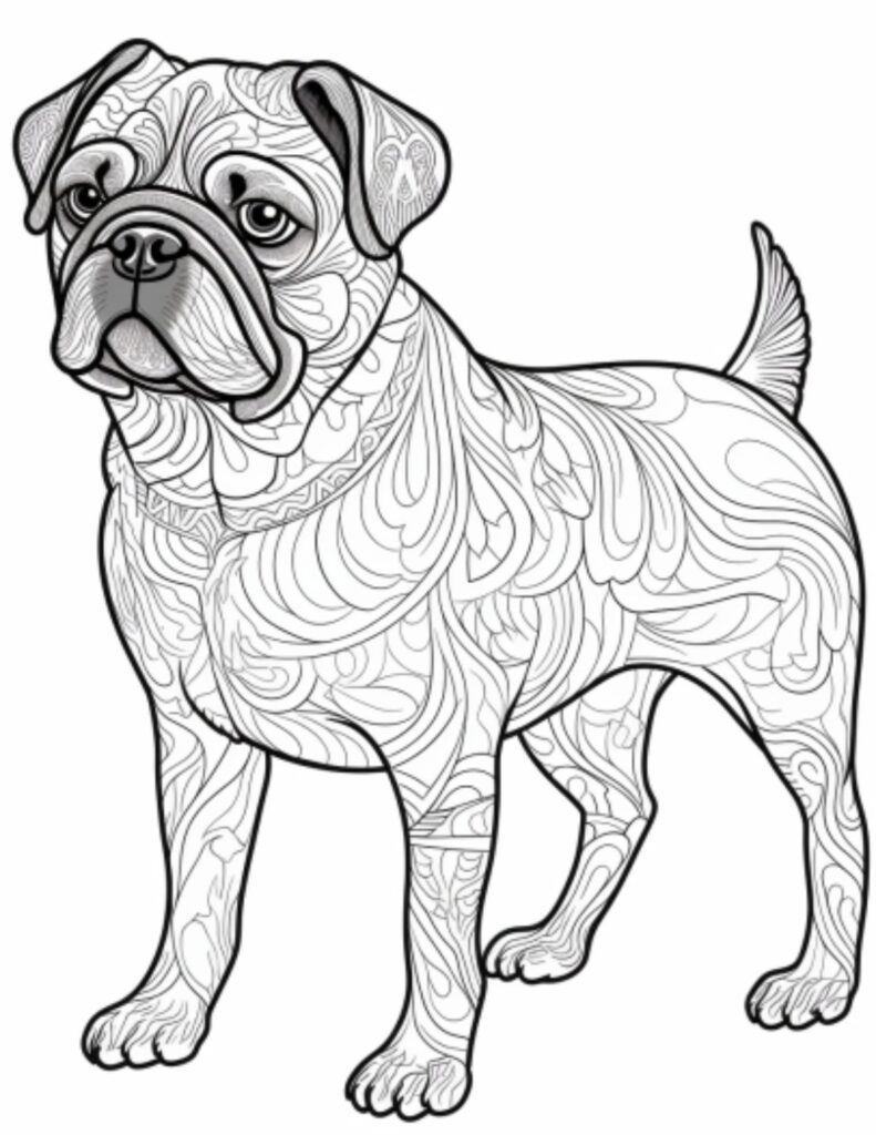 94 Cute Pug Coloring Pages Printable 82