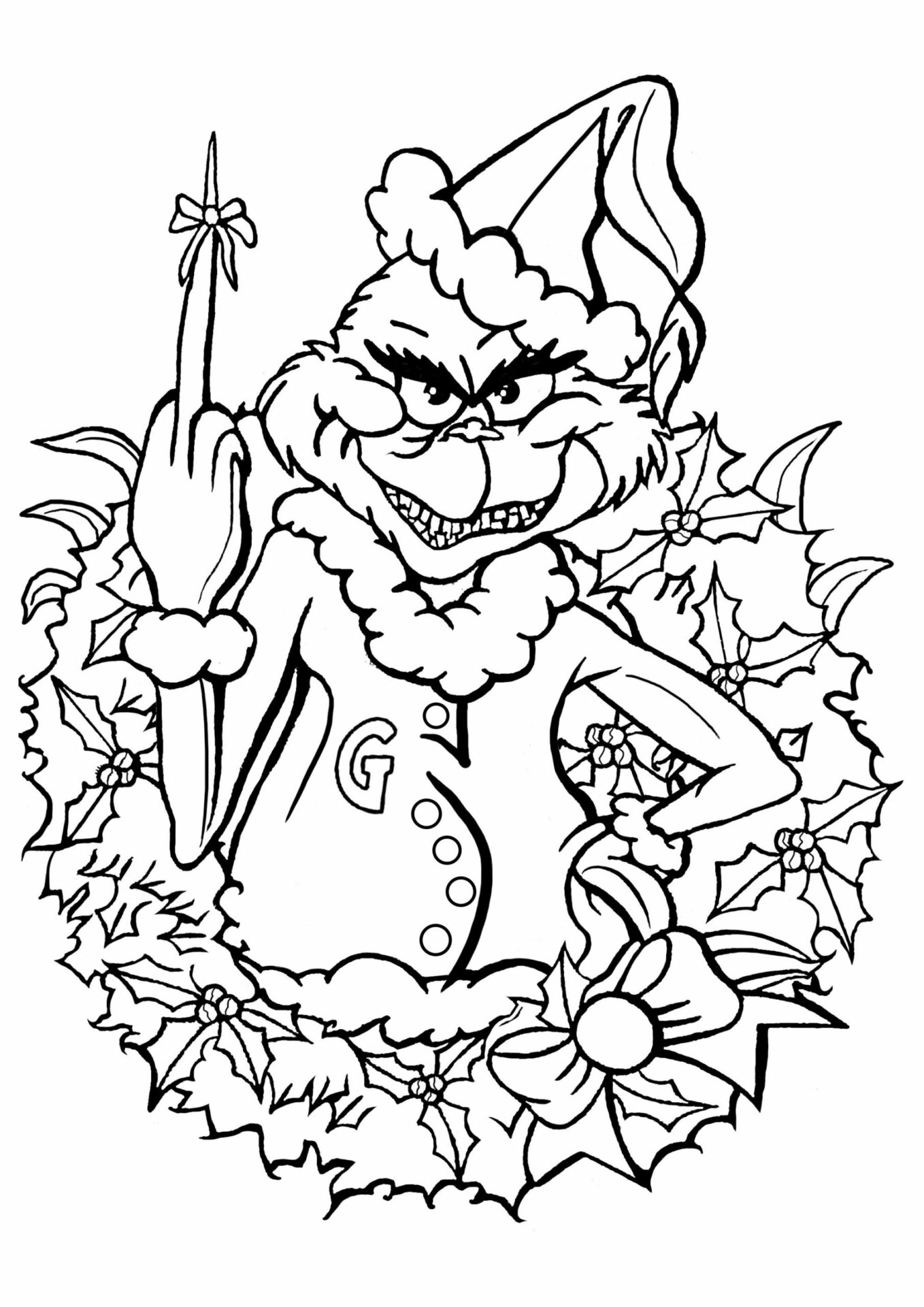 98 Grinch Coloring Pages Free Printable 11