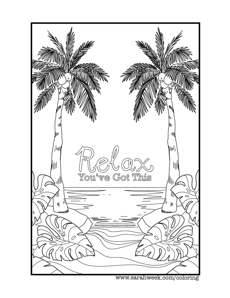 Beach Coloring Pages Printable Sunshine 10