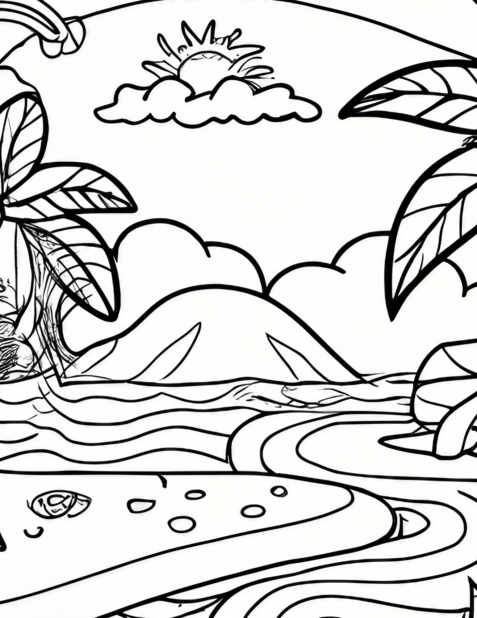 Beach Coloring Pages Printable Sunshine 12