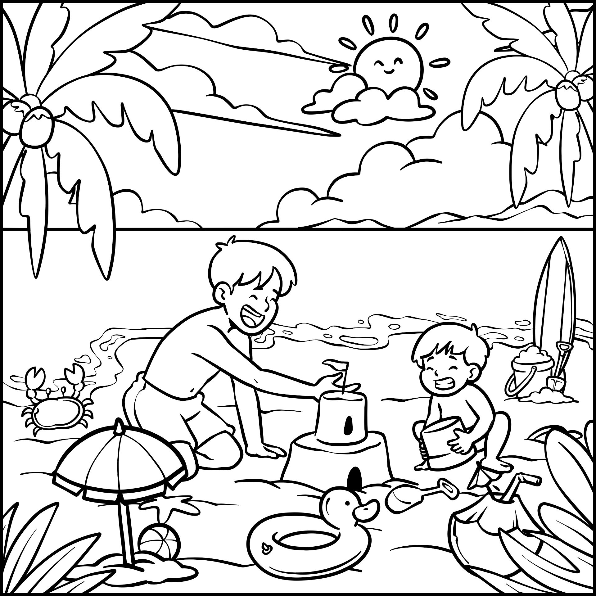 Beach Coloring Pages Printable Sunshine 15